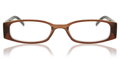 Oval Full Rim Plastic Men's Prescription Eyeglasses Online Brown Size +3.00