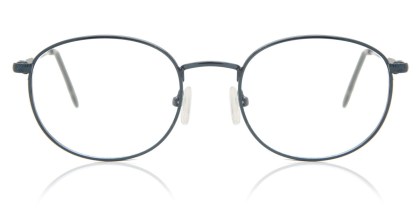 Oval Full Rim Metal Men's Prescription Eyeglasses Online Blue Size 48