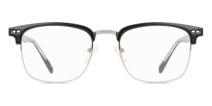 Browline Full Rim Metal Men's Prescription Eyeglasses Online Black Size 53