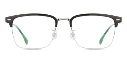 Browline Full Rim Plastic Men's Prescription Eyeglasses Online Black Size 56