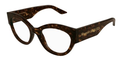 Alexander McQueen AM0435O 002 Men's Eyeglasses Tortoiseshell Size 53