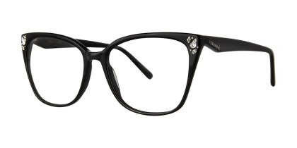 Vera Wang Anora Black Men's Eyeglasses Black Size 55