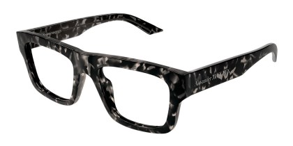 Alexander McQueen AM0452O 002 Men's Eyeglasses Tortoiseshell Size 52
