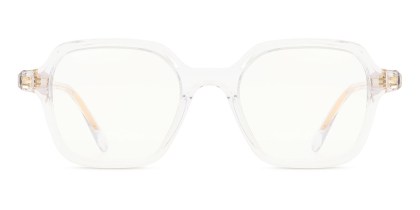 Geometric Full Rim Plastic Men's Prescription Eyeglasses Online Clear Size 47