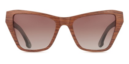 Cat Eye Full Rim Acetate Men's Sunglasses Brown Size 54